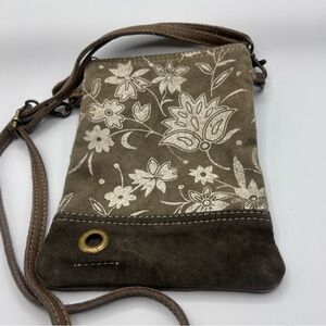 Myra Bag Dusky Beach Crossbody Bag Tan Canvas Removable Adjustable Strap